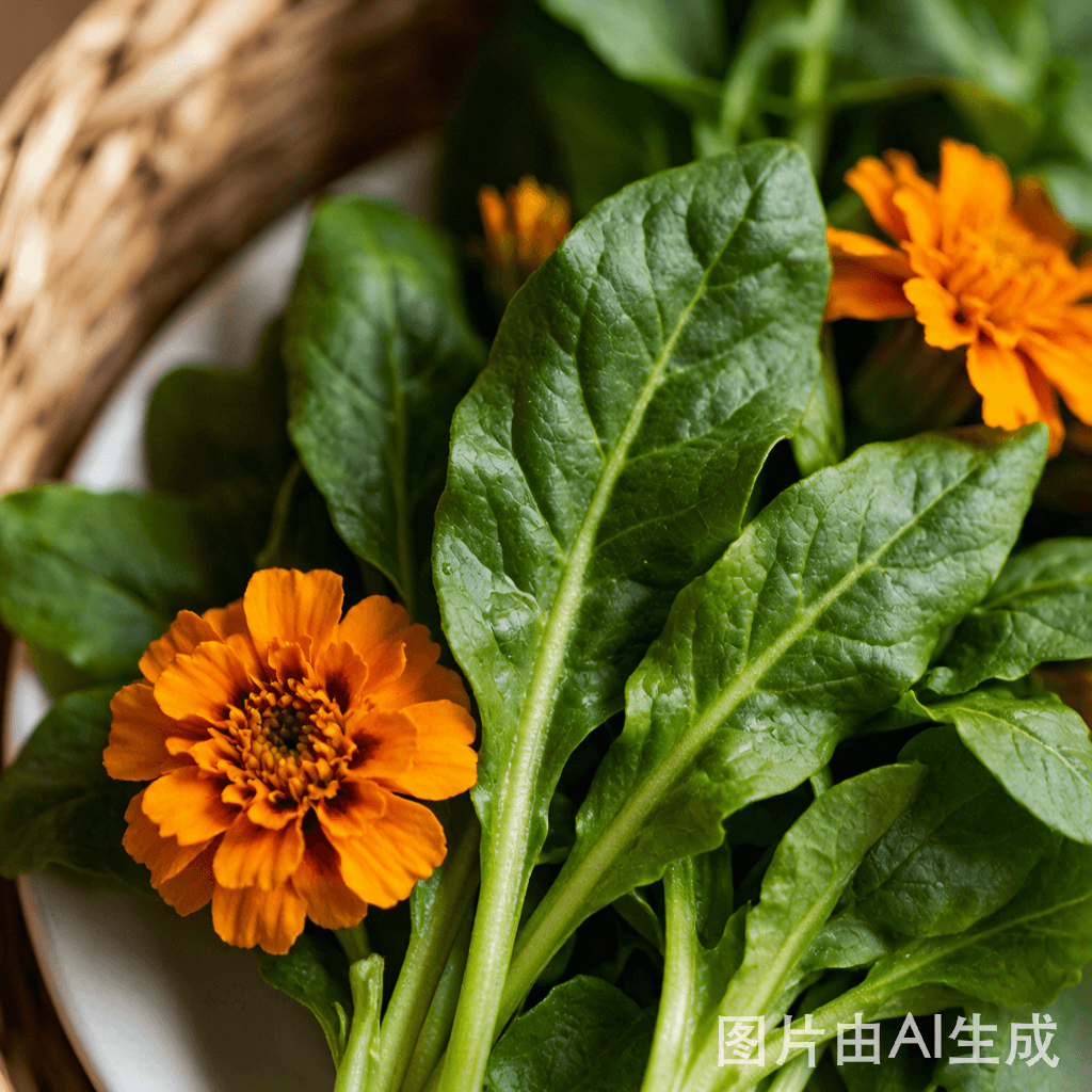 清新绿色植物原料特写